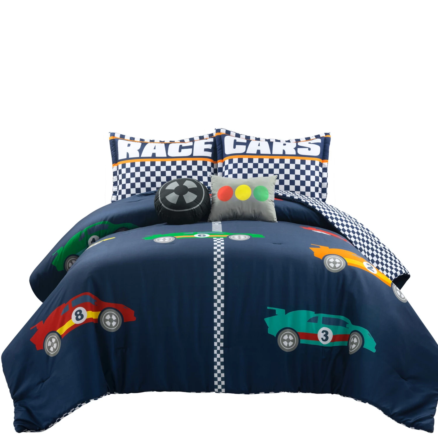 Racing Cars Reversible Oversized Comforter 5-Pc Set 1 Racing Cars Reversible Oversized Comforter 5-Pc Set