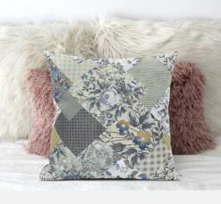 Homezia 20" Sage Cream Floral Zippered Suede Throw Pillow -Bed Linings Sale 9ce1d007348d4e87a77f86981eeaa77e