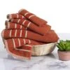 Bedford Home Home 100 Percent Cotton Rice Weave 6 Piece Towel Set Brick