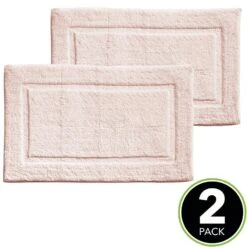 MDesign 100% Cotton Bath Mat, Hotel-Style Bathroom Floor Rug, 2 Pack -Bed Linings Sale a0f29c01a5174e4daa06fc1b2babf4bf