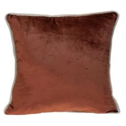 HomeRoots Reversible Gold And Brown Square Velvet Throw Pillow