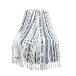 Hygge Stripe Cotton Slub Tassel Fringe Throw -Bed Linings Sale a1fd3b6ac975438d980e8b6499102c2b