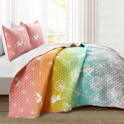 Make A Wish Dandelion Fairy Ombre Quilt 2Pc Set -Bed Linings Sale a282dd6523c94e34a0751870caabb1d5