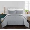 Chic Home 5 Piece Beiler Quilt Cover Set Geometric Chevron Quilted BedBag Bedding With Sheets Decorative Pillow, Charcoal Twin XL
