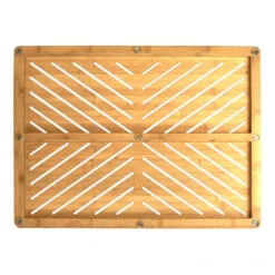 Oceanstar Bamboo Floor And Bath Mat With Non-Slip Rubber Feet