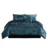 7 Piece King Comforter Set With Shimmering Appeal, Blue-Benzara