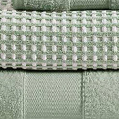 Porto 6 Piece Dual Tone Towel Set With Jacquard Grid Pattern The Urban Port, Green-Benzara 8 Porto 6 Piece Dual Tone Towel Set With Jacquard Grid Pattern The Urban Port, Green-Benzara -Bed Linings Sale aa907c774bc64b0f9718aef3c57d1ce4