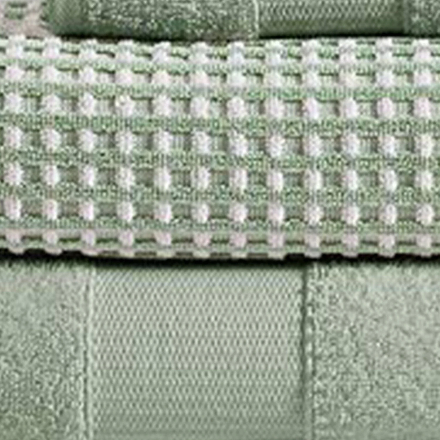 Porto 6 Piece Dual Tone Towel Set With Jacquard Grid Pattern The Urban Port, Green-Benzara 4 Porto 6 Piece Dual Tone Towel Set With Jacquard Grid Pattern The Urban Port, Green-Benzara - Image 4