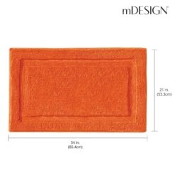 MDesign Non-Slip Microfiber Bathroom Rug, 21" X 34" - Orange -Bed Linings Sale ab3f49e961af46c1911230aa58662687