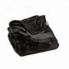 HomeRoots Black Faux Fur Solid Color Plush Throw