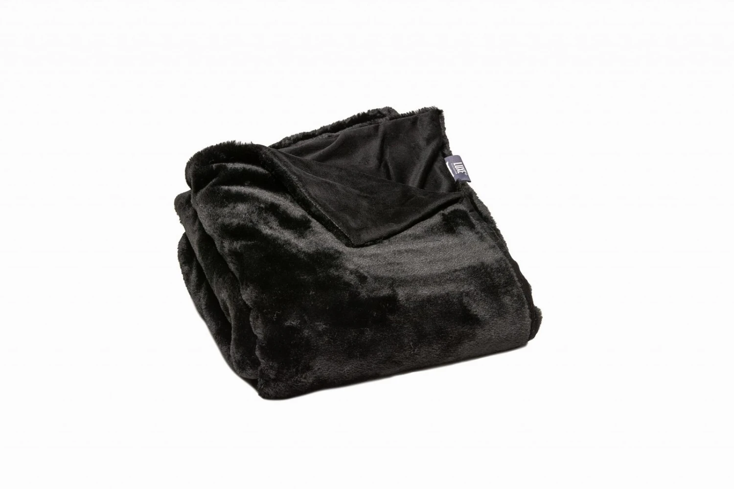 HomeRoots Black Faux Fur Solid Color Plush Throw 1 HomeRoots Black Faux Fur Solid Color Plush Throw