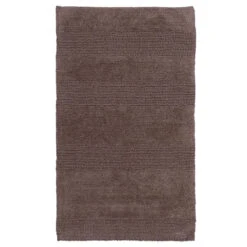 Splendid Striped Bath Rug Is Made Of Soft Plush Cotton Is Super Soft To The Touch 22" X 60" Stone