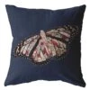 HomeRoots 18" Denim Blue Butterfly Suede Throw Pillow