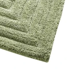 Knightsbridge Stylish And Comfortable All Season Traditional Racetrack Design Cotton Bath Rug 17" X 24" Sage -Bed Linings Sale aef17828f89544ccb5e395f0f55b6b92