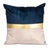 HomeRoots Beige Gold And Blue Tufted Velvet Square Pillow