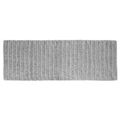 MDesign Soft Cotton Spa Mat Rug For Bathroom, Braided, 60" X 21" - Gray