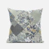 Homezia 20" Sage Cream Floral Zippered Suede Throw Pillow