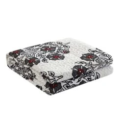 Chic Home Morris Quilt Set Large Scale Floral Medallion Print Design Bed In A Bag Bedding Grey