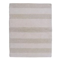 Splendid Striped Bath Rug Is Made Of Soft Plush Cotton Is Super Soft To The Touch 22" X 60" Ivory