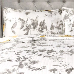 Penrose Floral Quilt Yellow/Gray 3Pc Set Full/Queen -Bed Linings Sale bbfb534535b64065a6f50eda16a0fd58