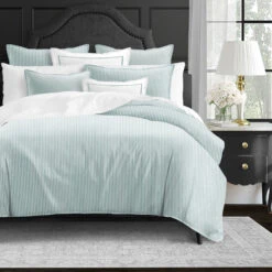6ix Tailors Fine Linens Crown Stripe Glacier Comforter Set 7 6ix Tailors Fine Linens Crown Stripe Glacier Comforter Set -Bed Linings Sale bfc3608e8d8e4eceba755e47f1b6a55d