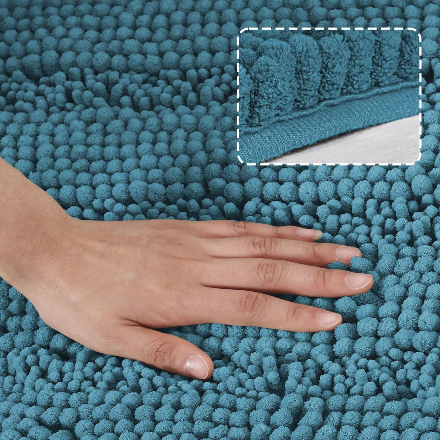 PrimeBeau Luxury Chenille Bathroom Rug, Cream 2 PrimeBeau Luxury Chenille Bathroom Rug, Cream - Image 2