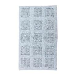 Knightsbridge Square Honeycomb 100% Cotton Reversible Bath Rug 17 X 24 Light Blue