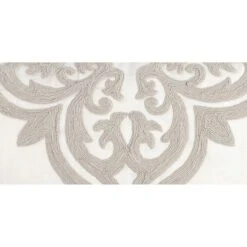 Lenz 20 X 36 Lumbar King Pillow Sham, Hand Stitched Ivory Damask Embroidery-Benzara -Bed Linings Sale c02e94f5a659411d8219781d0616457e