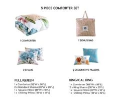 Bebejan Maia Blue 100% Cotton 230 Thread Count 5-Piece Reversible Comforter Set. -Bed Linings Sale c1a4fc4795144db49d66490a027a8559