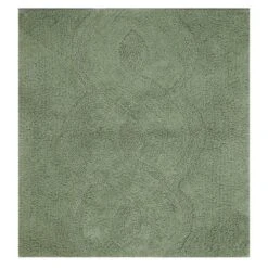 Beautiful Sculptured Chain Design Bath Rug With Anti Skid Latex Back Is Made Cotton Super Soft 21" X 34" Sage