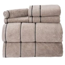 Bedford Home Quick Dry 100 Percent Cotton Zero Twist 6 Piece Towel Set