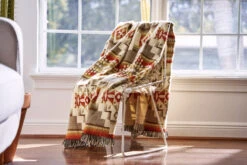 HomeRoots Off White Woven Acrylic Reversable Throw