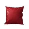 HomeRoots Set Of Two 17" X 17" Red Faux Leather Zippered Pillow