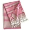 HomeRoots Shades Of Pink Striped Design Turkish Beach Blanket