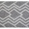 Bathroom Rug Geometric Pattern In Grey & Ivory 20"x32"