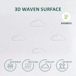 MarCielo 100% Bamboo Viscose Surface Waterproof Knit Mattress Protector Stretch Up To 21 -Bed Linings Sale cdc9a5f27fa2487d895e517574a478b3