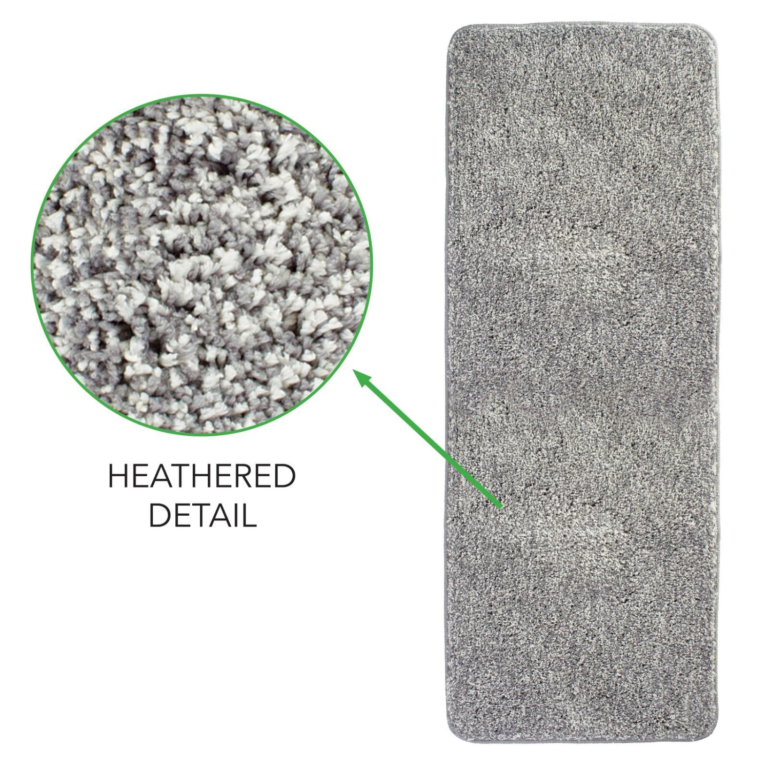 MDesign Non-Slip Microfiber Polyester 60" X 21" Heathered Spa Mat/Rug, Lt. Pink 6 MDesign Non-Slip Microfiber Polyester 60" X 21" Heathered Spa Mat/Rug, Lt. Pink - Image 6