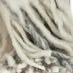 HomeRoots Parkland Collection Casmir Transitional Multicolored HANDLOOMed 52" X 67" Mohair Wool Throw Blanket