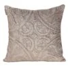 HomeRoots Taupe Quilted Velvet Square Throw Pillow