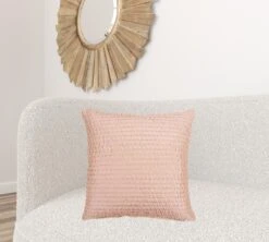 Homezia Blush Smooth Weaved Modern Throw Pillow -Bed Linings Sale d41c6540344b4bcb897dbd677b4dca2a