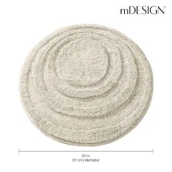 MDesign Round Microfiber Bathroom Spa Mat, Accent Rug, Machine Washable -Bed Linings Sale d57547af7d944b83a37bcf8fe07008ea