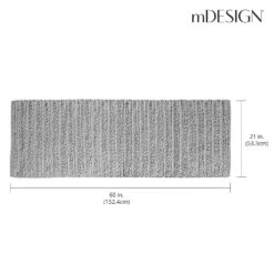 MDesign Soft Cotton Spa Mat Rug For Bathroom, Braided, 60" X 21" - Gray -Bed Linings Sale d5e9256583274eba99a6b539a6d4387c