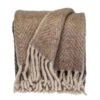HomeRoots Boho Chic Brown And Gray Chevron Handloomed Throw Blanket