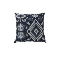 Contemporary Style Set Of 2 Throw Pillows, Navy Blue-Benzara