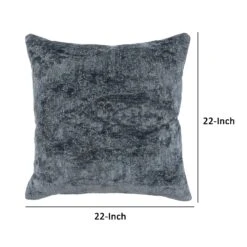 Piper 22 Inch Square Accent Throw Pillow, Handcrafted Blue Jacquard Fabric-Benzara -Bed Linings Sale dd5cf829d62946c49b71564e7a1c9cb0