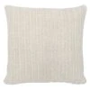 Square Fabric Throw Pillow With Hand Knit Details And Knife Edges, White- Benzara