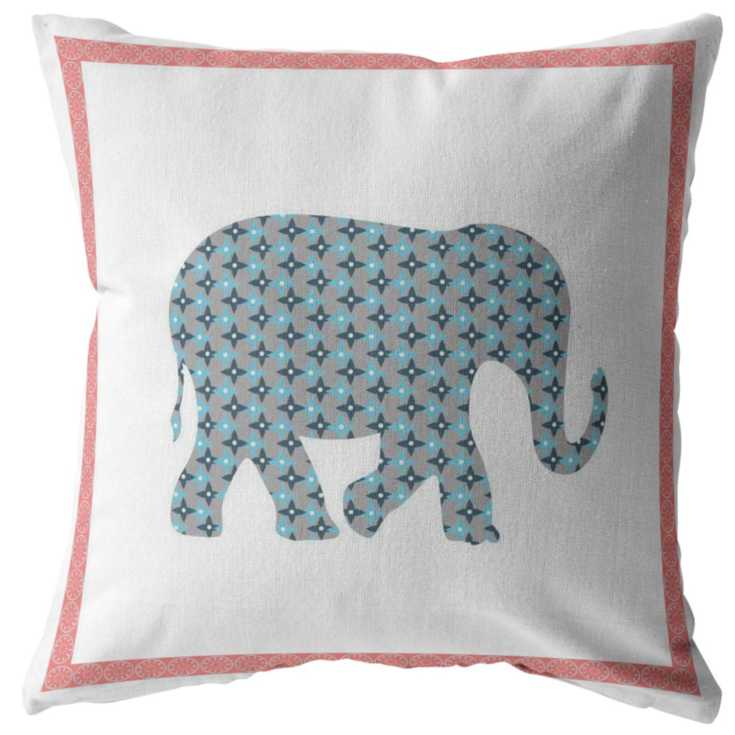 HomeRoots 18” Blue Pink Elephant Boho Suede Throw Pillow 1 HomeRoots 18” Blue Pink Elephant Boho Suede Throw Pillow
