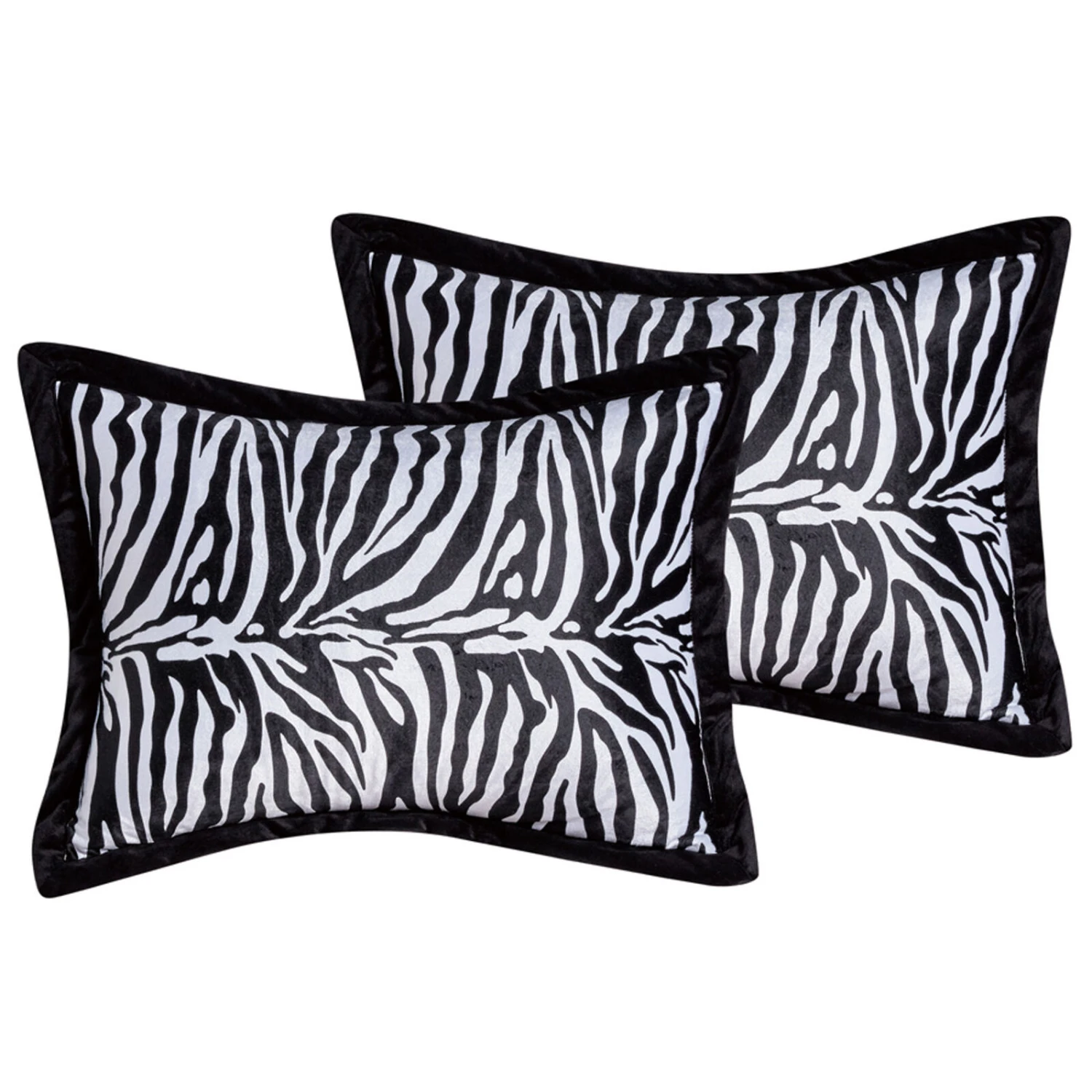 Legacy Decor Beautiful Black And White Queen Size Zebra Print Faux Fur Comforter Bedding Set 3 Legacy Decor Beautiful Black And White Queen Size Zebra Print Faux Fur Comforter Bedding Set - Image 3