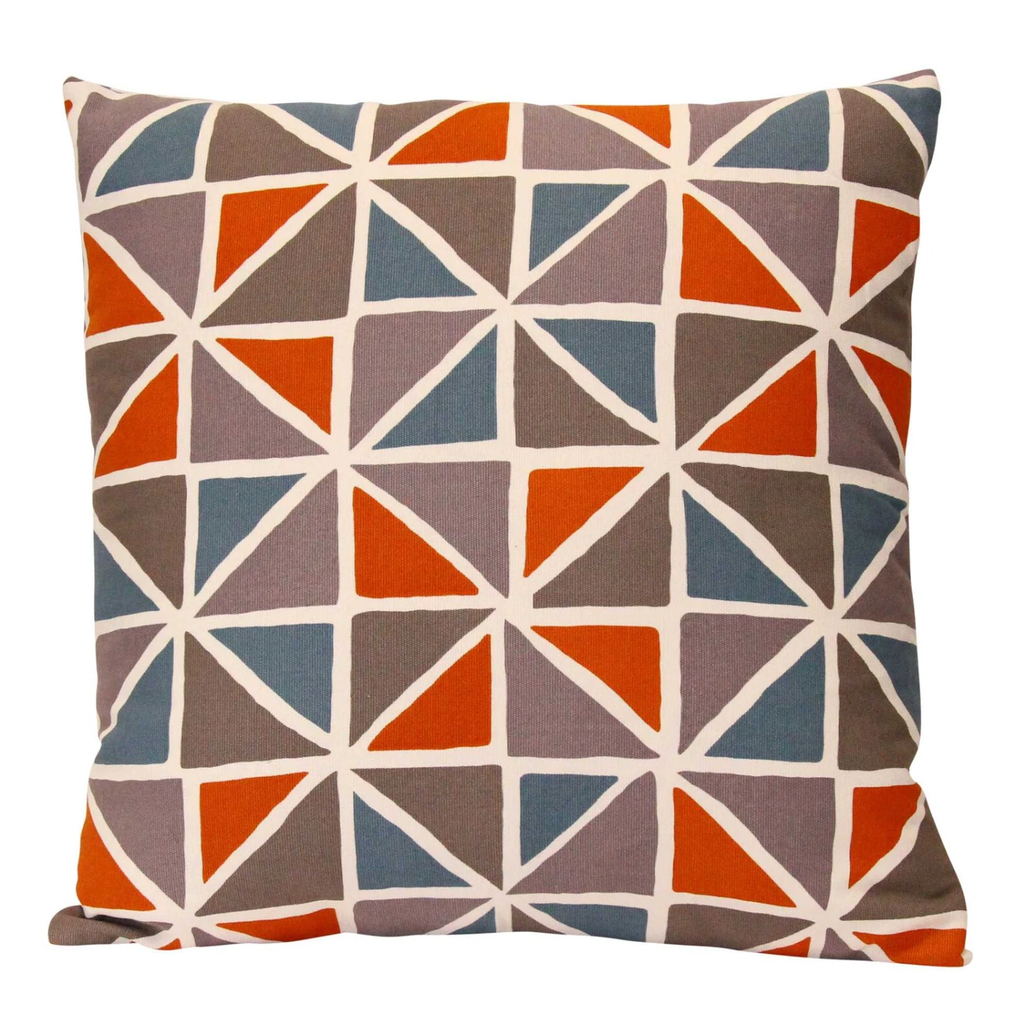HomeRoots Orange And Blue Geometric Design Square Pillow 1 HomeRoots Orange And Blue Geometric Design Square Pillow