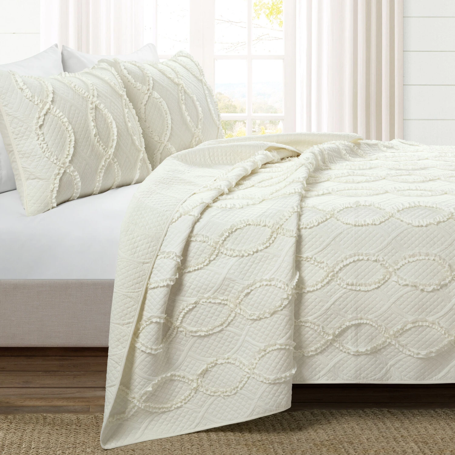 Avon Textured Ruffle Quilt 3Pc Set 3 Avon Textured Ruffle Quilt 3Pc Set - Image 3